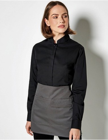 B-KK740-Womens Tailored Fit Shirt Mandarin Collar Long Sleeve